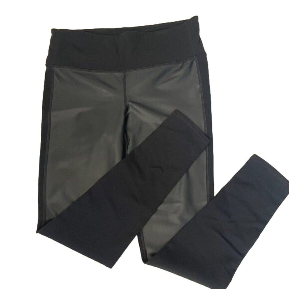 Athleta Black Faux Leather Leggings, Streetwear, Minimalist, Edgy, Size M